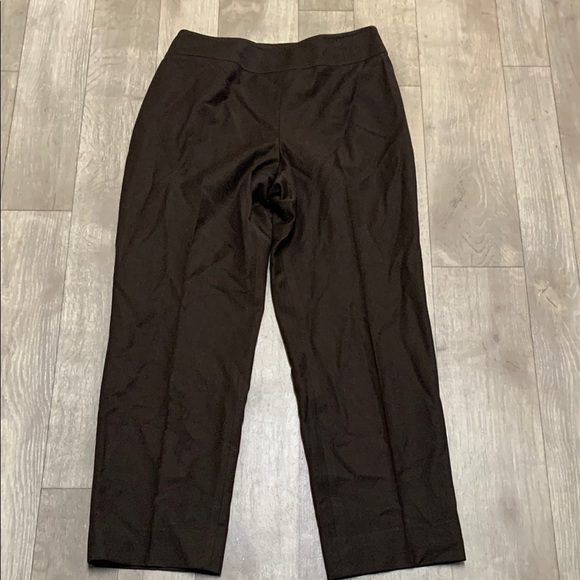 Womens Talbots Wool Blend Lined Chocolate Brown Side‎ Zip Ankle Pants - Picture 1 of 9